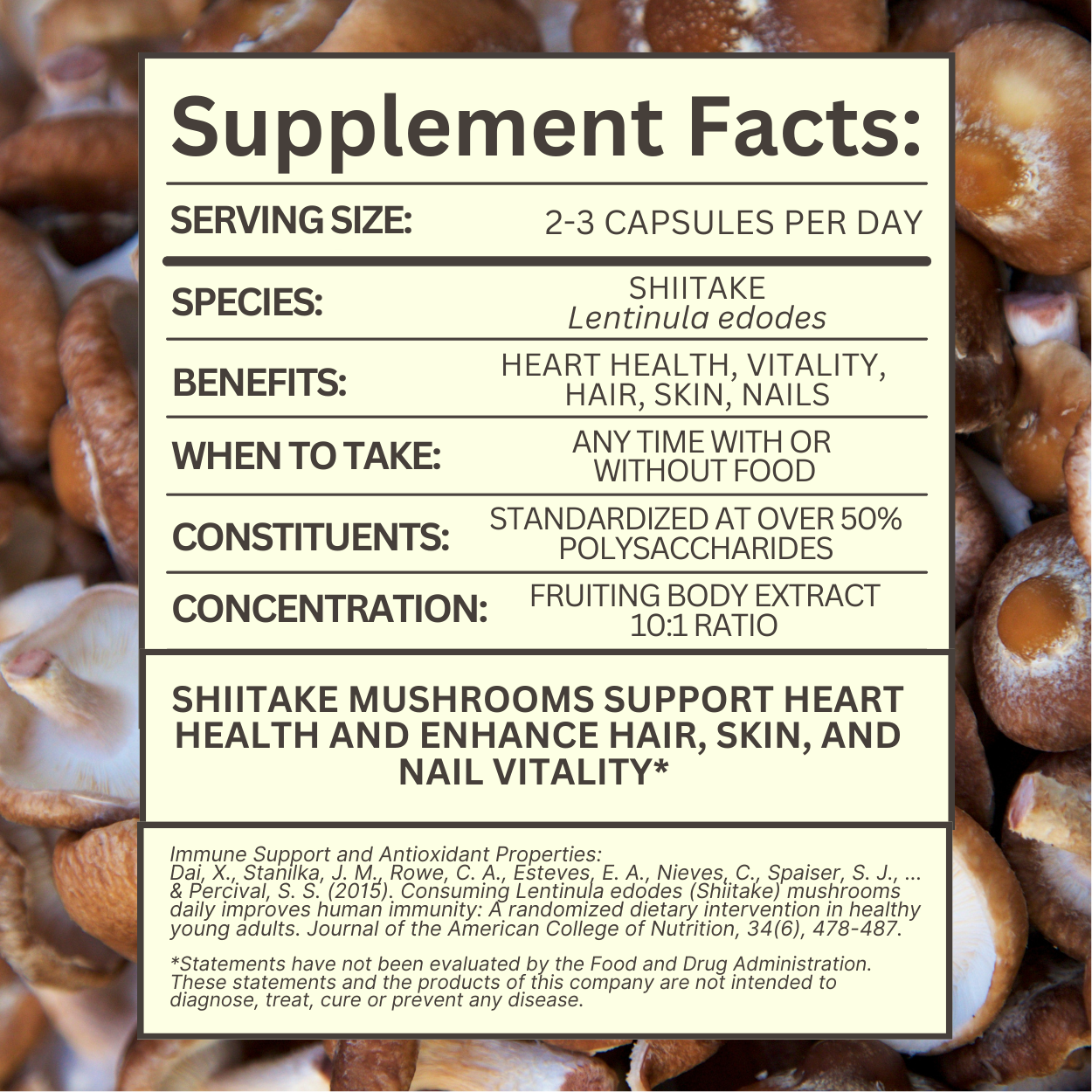 Shiitake Mushroom Extract Capsules