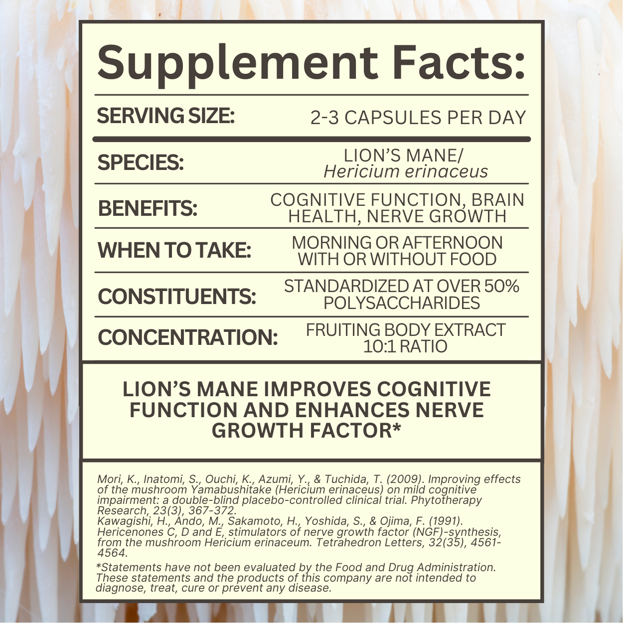 Lion's Mane Mushroom Extract Capsules