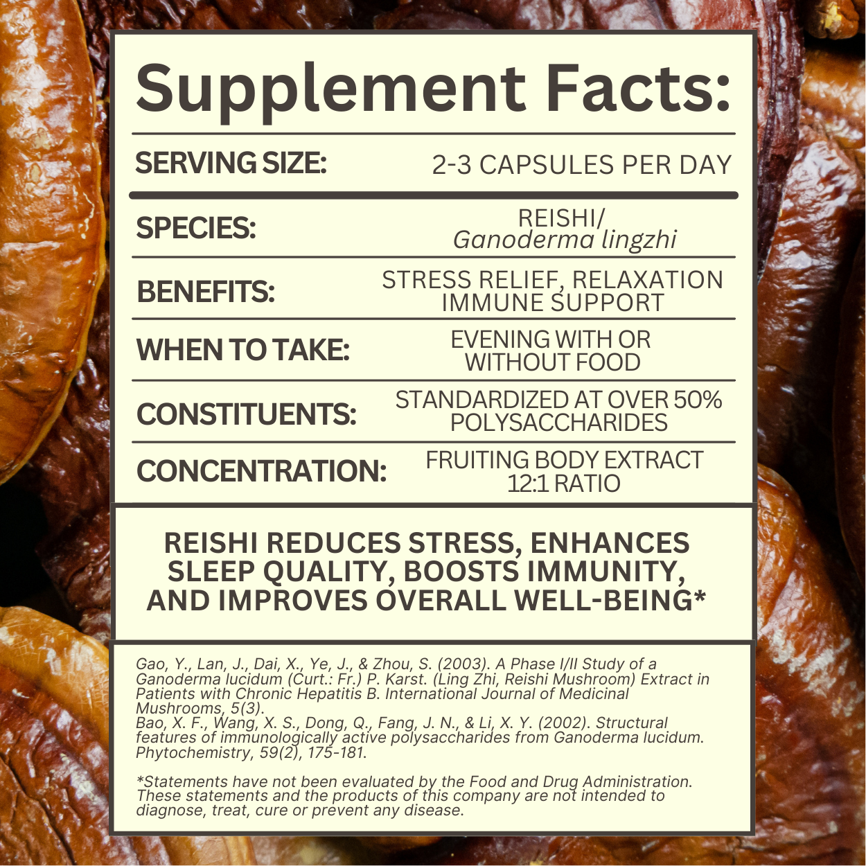 Reishi Mushroom Extract Capsules